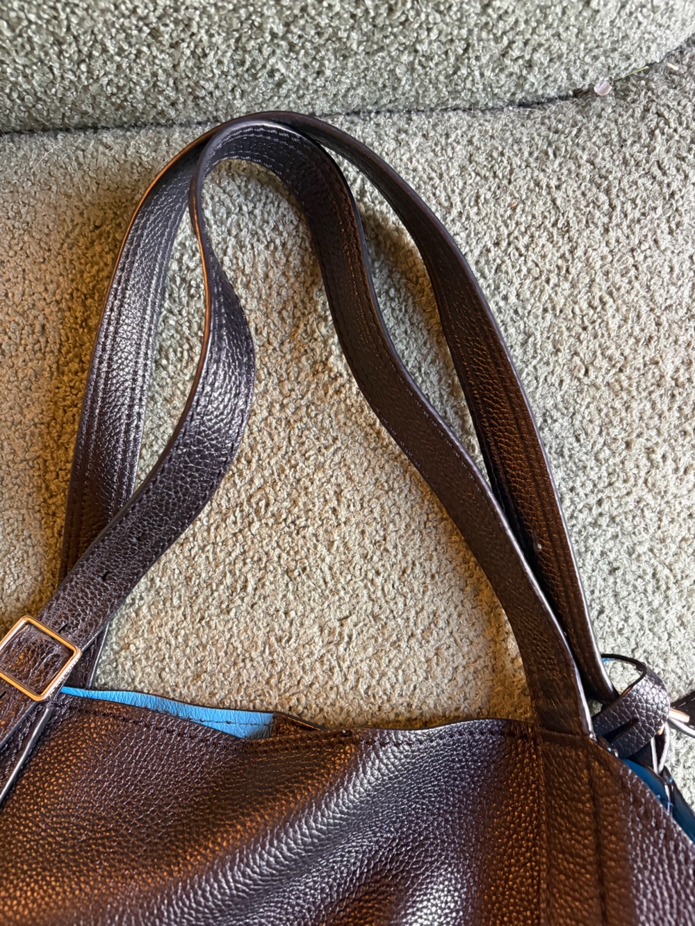 Marc Jacobs Leather Tote The Director Black Leather With Blue Lining Large EUC - Picture 8 of 16